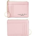 thumbnail image 4 of NOGIS Women Slim Leather Card Case Holder Small Wallet Cute Coin Purse Girl Mini Wallet with Keychain (Pink), 4 of 7