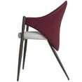 thumbnail image 5 of LeisureMod Sante Dining Chair, Mid-Century Modern Upholstered Leather Dining Arm Chair with Iron Legs for Kitchen and Dining Room (White/Bordeaux), 5 of 8