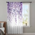 thumbnail image 4 of Purple Eucalyptus Leaves Sheer Curtains 45 Inches Long, Spring Floral Summer Botanical Light Filering Curtains, Breathable Simi Curtain Privacy Drapes for Kitchen Bathroom Small Window Treatment, 4 of 9