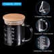 thumbnail image 3 of Taza medidora de vidrio de 250 ml Uxcell, vidrio borosilicato 3.3 con escala impresa y tapa de madera, 3 of 7