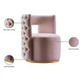 thumbnail image 6 of Meridian Furniture Theo Pink Velvet Swivel Accent Chair, 6 of 6