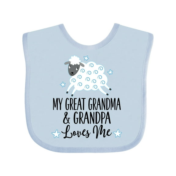 Inktastic My Great Grandpa and Grandma Love Me Boy Lamb Boys or Girls Baby Bib