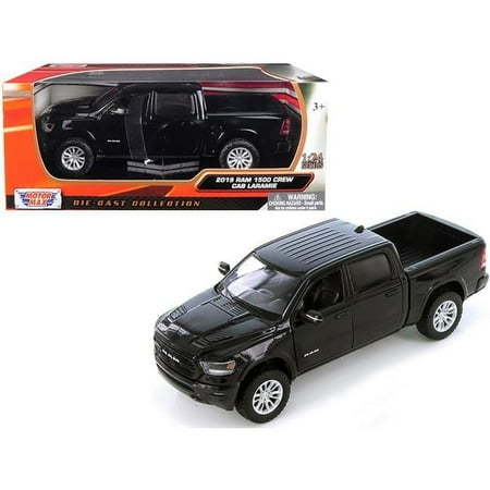 Motormax 2019 Dodge Ram 1500 Crew Cab Laramie Pickup Truck 1 by 24 Diecast Model Car, Black