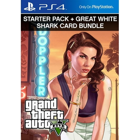 Grand Theft Auto V Starter Pack and Great White Shark Card Bundle (PS4) (PC) (Email Delivery)