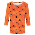 thumbnail image 3 of Enjoytime Casual Tops for Women Halloween Printed Round Neck 3/4 Sleeve Shirts Vintage Loose Fall Winter Blouses Womens Plus Size Clothing, 3 of 4