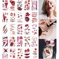 thumbnail image 1 of 30 Sheets Halloween Tattoo Sticker Water Transfer Temporary Tattoo Body Sticker, 1 of 8