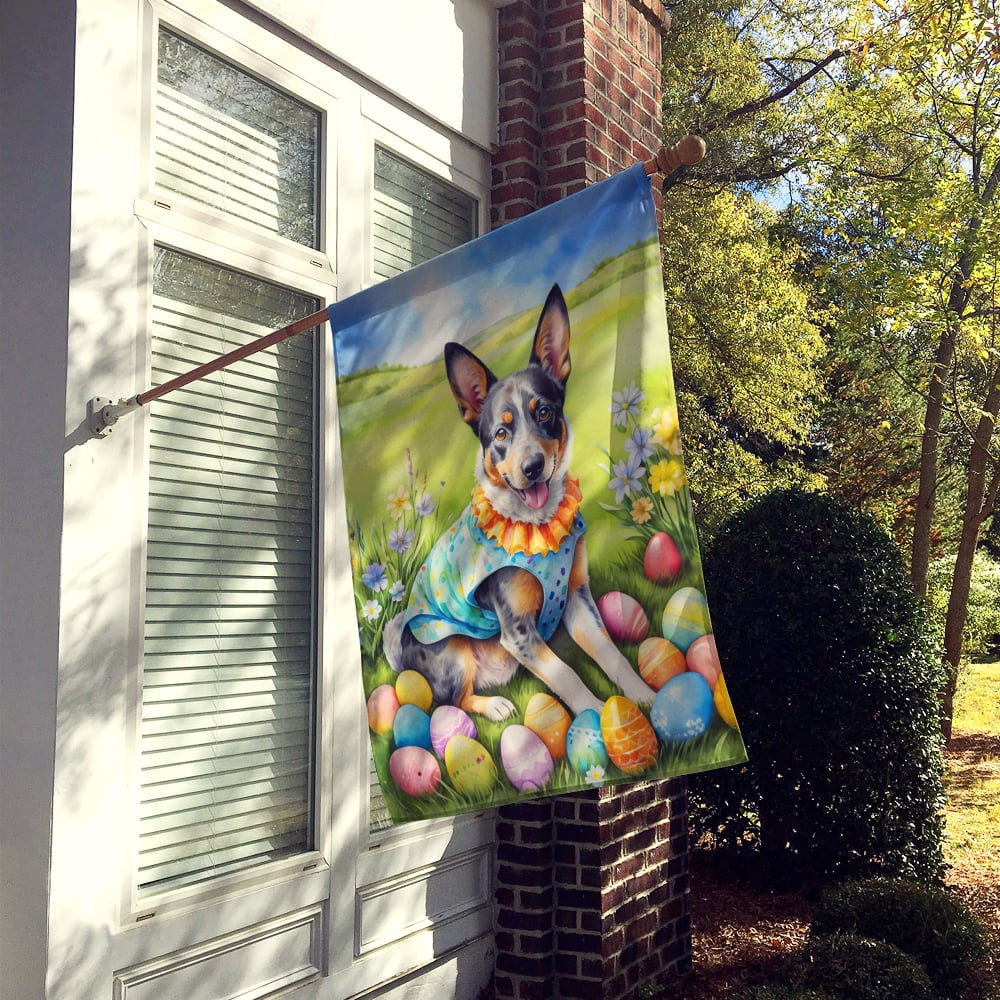 Australian Cattle Dog Easter Egg Hunt House Flag 28 in x 40 in