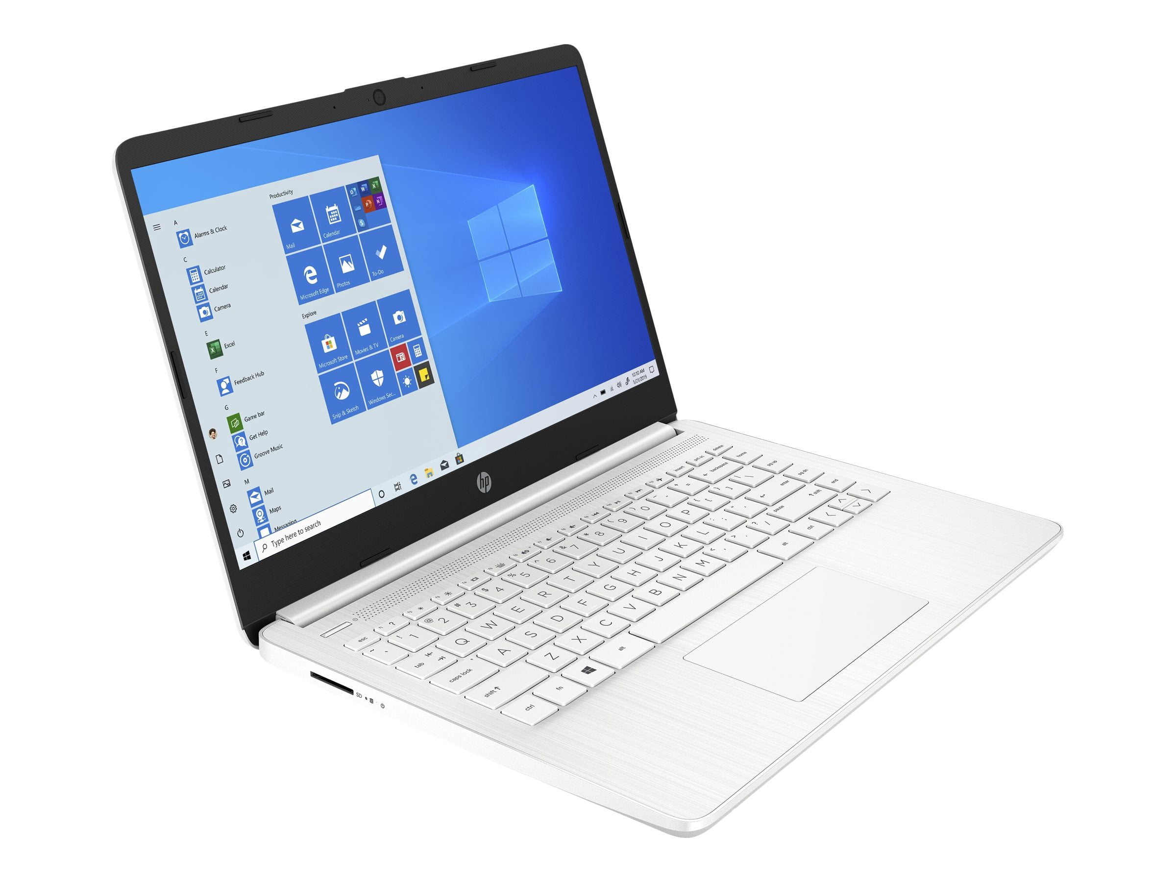 HP 14-dq0032dx 14" HD Notebook Computer, Intel Celeron N4020 1.1GHz, 4GB RAM, 64GB eMMC Flash Memory, Windows 11 Home S Mode, Snowflake White