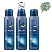Economy size 200ml/6.7 Ounce (3 Packs) Fa 48h Deodorant Spray Sport for Men & Women