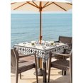thumbnail image 2 of Outdoor Tablecloth with Umbrella Hole and Zipper, Boho Geometric Square Table Cloth 60x60 Inch Waterproof Tablecloth, Simple Farmhouse Nation Abstract Motifs Picnic Table Cover for Patio Camping, 2 of 7