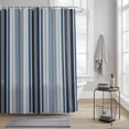 thumbnail image 2 of Shower Curtain for Bathroom Modern Blue Black Stripe Waterproof Bath Curtains Shower Curtains with Hooks,Retro Gradient Striped Line Bathroom Curtain Privacy Drapes for Bathtubs Toilet 36x72in, 2 of 9