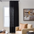 thumbnail image 2 of Better Homes & Gardens Textured Solid Chenille Light Filtering Single Curtain Panel, Black, 50"W x 108"L, 2 of 9