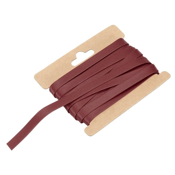 Uxcell Double Fold Bias Tape 1/3 Inch x 6 Yards Satin Pre-fold Tape Wine Red