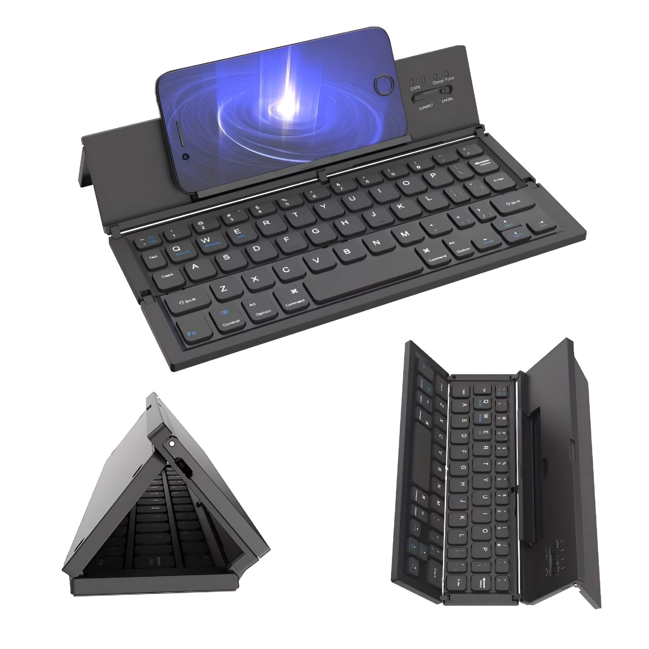 GJX 2026 New Mini Foldable Bluetooth Keyboard for Ios Windows Android for Tablet,Smartphone,Laptop,Travel