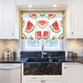 thumbnail image 5 of Yayeee Kitchen Curtains Tier Pair Light Filtering 27"x24" Rod Pocket Short Cafe Window Panel, Red Watermelon, 5 of 7