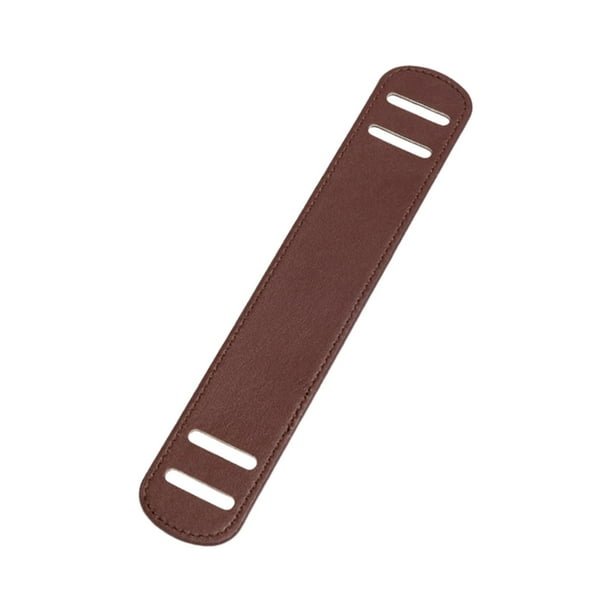Almohadilla de cuero para correa de hombro, gruesa, ancha, con fijación para asa, para bolsos y carteras. marrón L