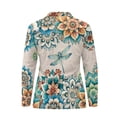 thumbnail image 3 of Uorisanigo Mandala Dragonfly Long Sleeve Golf Polo Shirts for Women Size L Relaxed Fashionable Athletic Polo Workout Tops with Zipper Versatile Size L, 3 of 7