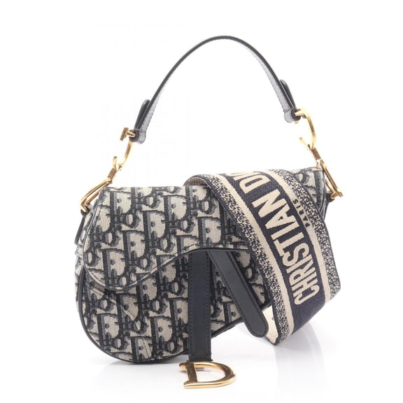Pre-Owned Christian Dior Dior Saddle Bag, Mini Oblique Jacquard Handbag, Canvas and... (Good)