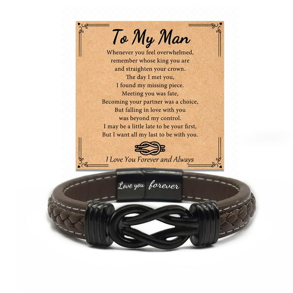 To My Man Bracelet, Gifts for Husband Boys Men Inspirational Bracelet for Birthday Confirmation Boyfriend Gifts