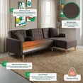 thumbnail image 3 of Sala Modular Reversible Makora Kendall Con Memory Foam, Color Chocolate, Lino Respaldo Reclinable De 3 posiciones., 3 of 10