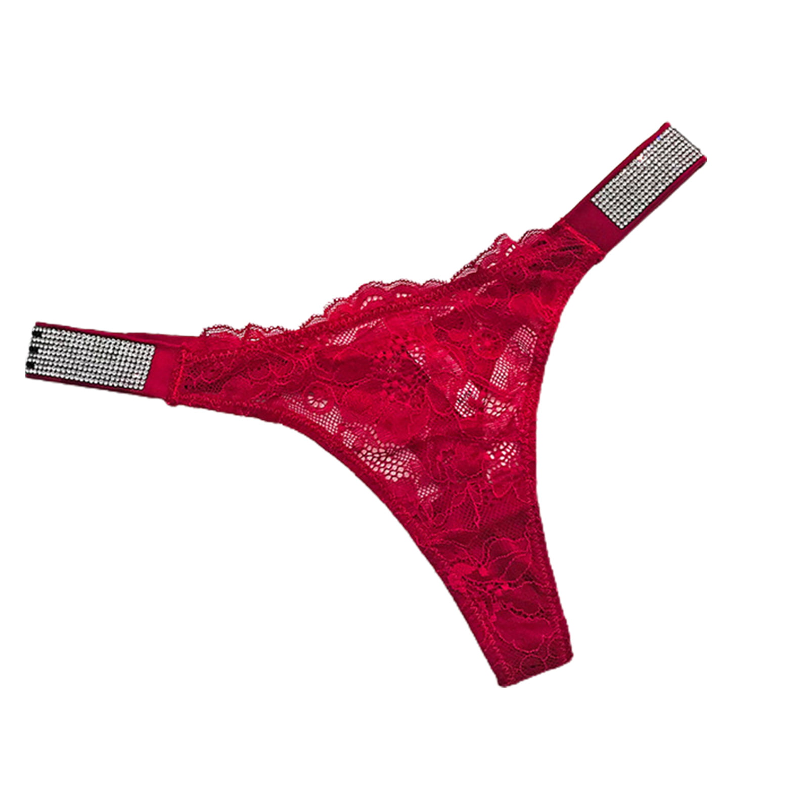 Månenytår lækage Frank Worthley YUUZONE Women Low Rise Floral Lace Thong Bikini Panty Love Glitter for  Rhinestone Letters T-Back Underwear Briefs G-string - Walmart.com