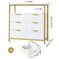 thumbnail image 2 of Homfa 6 Drawer Dresser, Modern Storage Chest, Storage Cabinet for Living Room, White Gold, 2 of 7