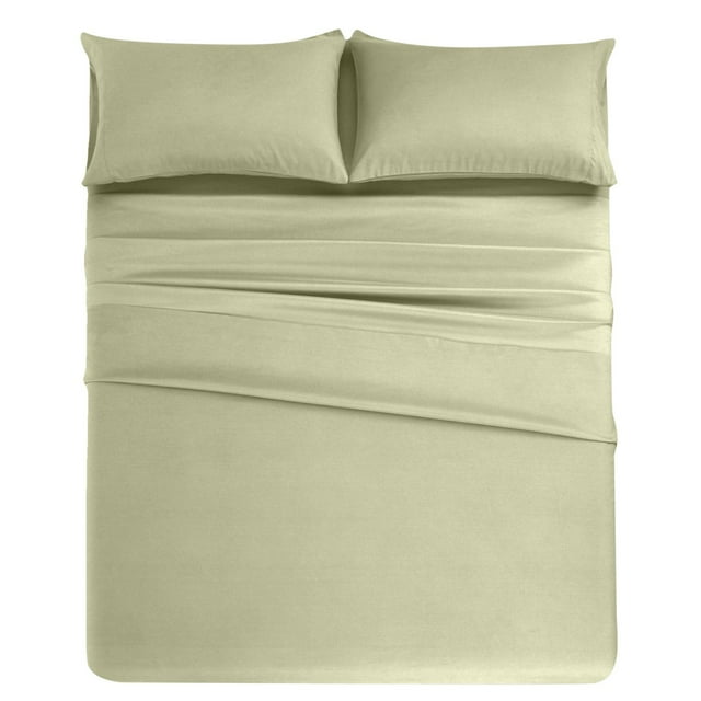 Dsscvnef Soft Microfiber 4 Piece Bed Sheet Set with Deep Pockets Hotel Bedding Durable Fade Comfortable Fitted Flat Pillowcases