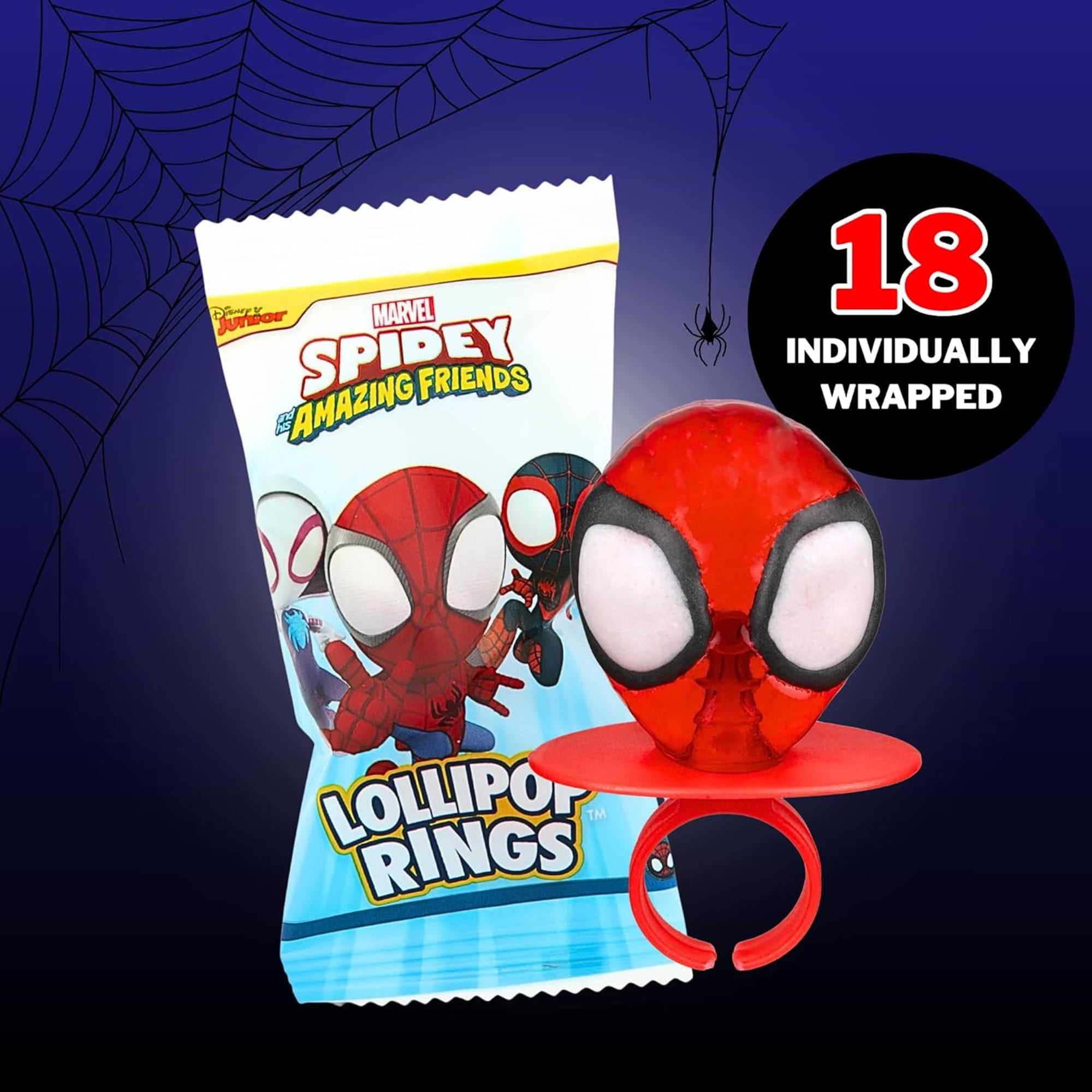 Imaginings 3's Lollipop Rings, Birthday Party Favor Candy, 18 Count, 7.61 Ounce Box