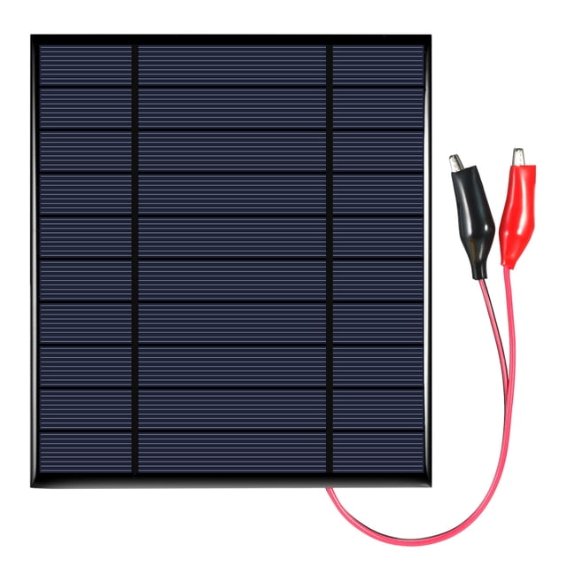 Mistaha 2.5W 5V Polycrystalline Silicon Solar Panel with Alligator Clips Solar Cell for DIY Power Charger
