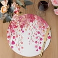 thumbnail image 3 of Spring Pink Wisteria Flowers Round 13 Inch Placemats Set of 8, Rustic Floral Branches HeatResistant Non Slip Place Mats for Dining Table, Wipeable Braided Kitchen Table Mats for Housewarming, 3 of 9