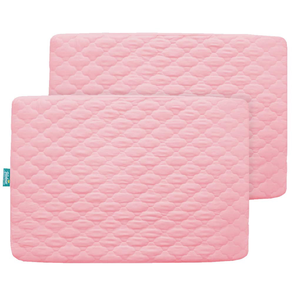 Pack n Play Sheet Quilted 2 Pack, 39" x 27" Waterproof Mini Crib Mattress Pad Protector, Premium