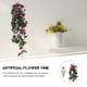 thumbnail image 5 of 1 juego de flores artificiales colgantes con cesta, rosas falsas para jardín., 5 of 6