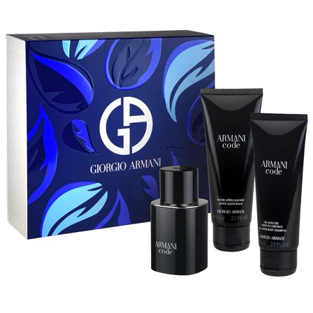 Giorgio Armani Code Cologne for Men - Armani Code Pour Homme Giftset with 1.7 oz EDT Spray, 2.5 oz Body Shampoo, 2.5 oz After Shave Balm - Men Cologne Gift Set