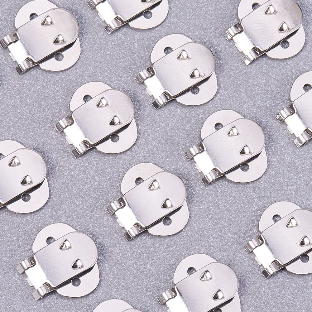 GORGECRAFT 3 Size 30pcs Stainless Steel Shoe Clips Flat Blank Shoe Clips Decorative Shoe Metal Buckles for DIY Shoes Decoration