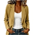 thumbnail image 3 of VBVC Women's Notched Lapel Single Button Blazer , Long Sleeve Office Suit Jacket For Women , Ladies' Business Blazer with Pockets,Yellow,S-3XL, 3 of 7