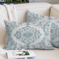 thumbnail image 2 of Vintage Blue Pillow Covers 24"x36", Boho Ethnic Mexican Floral Southwestern Soft Brushed Microfiber Breathable Throw Pillow Covers, Pillowcase with Zipper for Couch Sofa Bedroom Living Room, 2 of 9