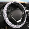 thumbnail image 2 of DouZhe Pink Stripes Butterfly Prints Steering Wheel Cover, Universal 15 inch Anti-Slip Odorless Elastic Car Steering Wheels Cover for Women Men, 2 of 7