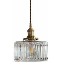 Mini Clear Glass Pendant Light with Switch, Small Nordic Style Transparent Glass Pendant Lighting, Simple Decorative Pendant Light Fixture, Rustic Pendant Lamp for Kitchen Sink Over Table Bedside