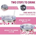 thumbnail image 5 of Valentines Tumbler 40 oz - Insulated Stainless Steel Cup with Handle, Straw & Leak Proof Lid - Heart Design Reusable Water Bottle - Valentines Gifts for Her, 5 of 6