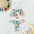 thumbnail image 2 of Little Girls 2 Piece Swimsuit Strap Bikini Sets Beach Bathing Suit Swimwear Red,5-6T Girls Swimsuit, 2 of 6