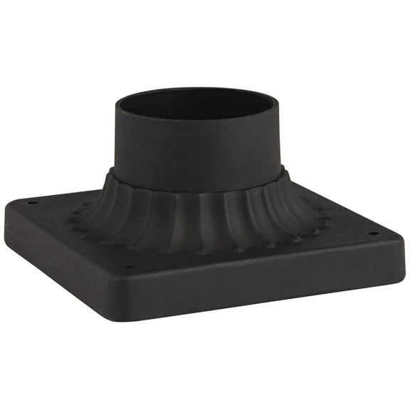 John Timberland 3 1/2" High Traditional Post Mount Adaptor Porch House Exterior Outside Weatherproof Matte Black Finish Aluminum