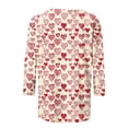 thumbnail image 5 of Penkiiy Chemises de la Saint-Valentin pour Femmes, Graphique Cœur, Col Rond, Hauts Décontractés, Blouses Amples à Manches 3/4, Grande Taille, Tunique 2025 3TG Multicolore, 5 of 5