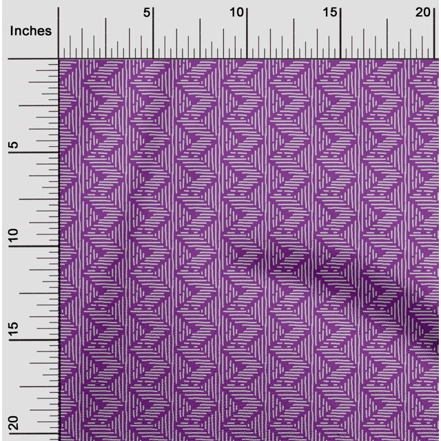 oneOone Cotton Poplin Fabric Chevron Block Print Sewing Fabric BTY 56 Inch Wide