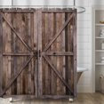 thumbnail image 2 of Rustic Wooden Barn Door Shower Curtains, Farmhouse Vintage Country Wood Board Bath for Bathtub Curtain Bathroom Set Decor, Waterproof Polyester Durable Cloth with Hooks,72x72, 2 of 6