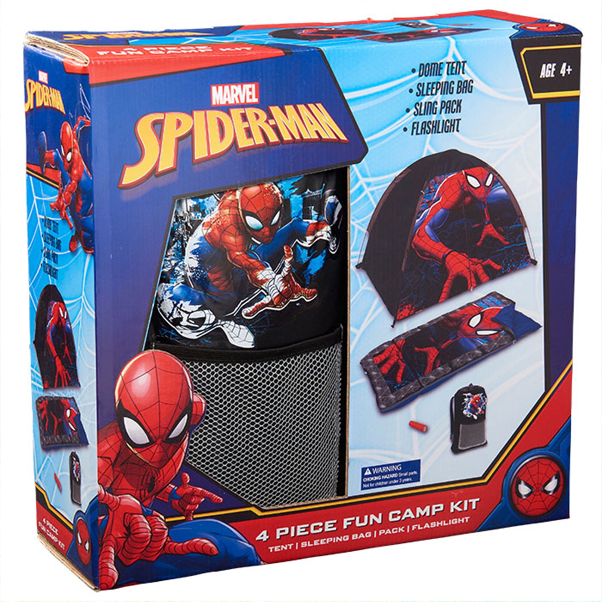 Marvel Spiderman Outdoors Kids Camping Set 4 pc with Tent and