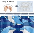 thumbnail image 2 of Watercolour Striped Dolphin Shower Curtain Fabric Shower Curtain Set with 12 Hooks Waterproof 72 * 72 Inches for Bathroom Beach Caravan Hotel, 2 of 5