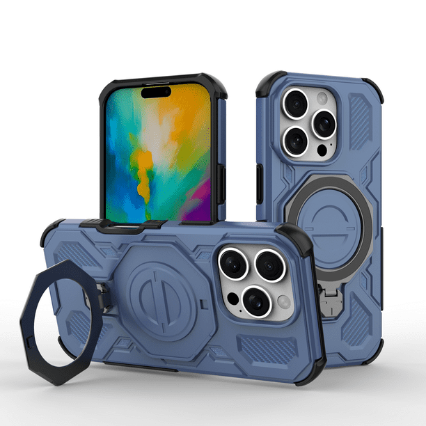 Funda GANGXUN para iPhone 16 Pro Max , magnética, ligera, soporte 360°, antigolpes