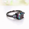 thumbnail image 5 of EOEMY Black Plated Rings For Wedding Charm Women Cubic Zirconia Jewelry Size 6-10-10, 5 of 6