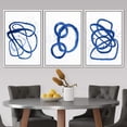 thumbnail image 3 of PixonSign Framed Canvas Print Wall Art Set Navy Blue Pastel Paint Stroke Rings Abstract Shapes Illustrations Modern Art Minimalism Decorative for Living Room, Bedroom, Office - 24"x36"x3 White, 3 of 5