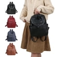 thumbnail image 1 of Leather Bags Large Capacity Black Leather Backpack Polyurethane Material with Hand Carry for Commuting(1Pcs) Rkxzt, 1 of 9